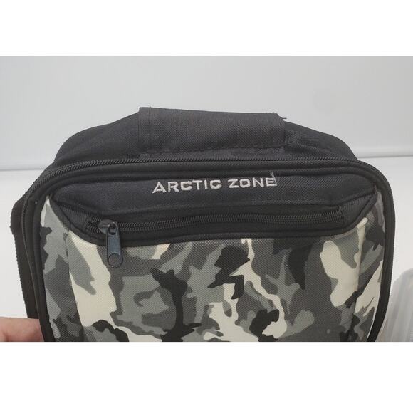 Arctic Zone Small Insulated Lunch Tote, Black Camo w/ 4 Plastic Bento Containers - Picture 5 of 6